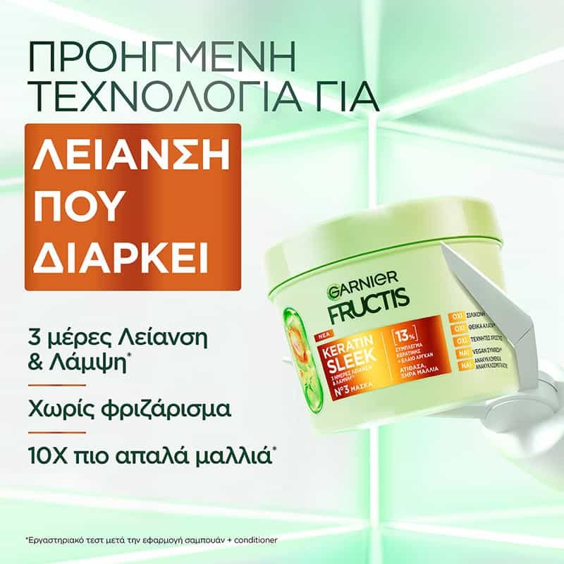 Keratin Sleek Μάσκα Προηγμένη Τεχνολογία